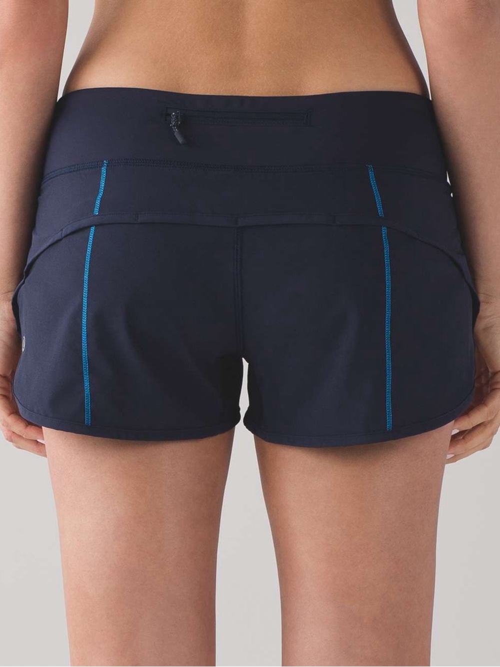 Lululemon Speed Shorts 4-way Stretch 2.5" Midnight Navy running low rise